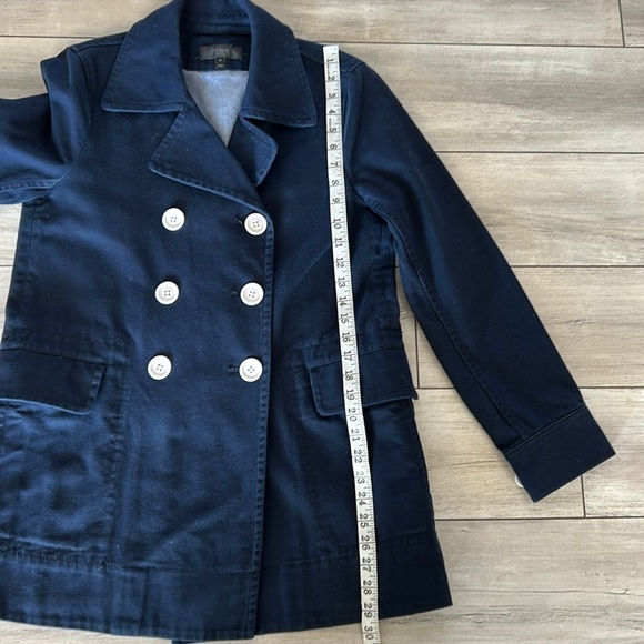 J. Crew Navy Blue double breasted Majesty Peacoat size 4 cotton - Picture 5 of 7